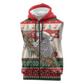 Aussie Koala Mama Christmas Sleeveless Zip Hoodie Festive Knitted Pattern Inspired