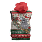 Aussie Koala Mama Christmas Sleeveless Zip Hoodie Festive Knitted Pattern Inspired