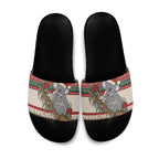 Aussie Koala Mama Christmas Slide Sandals Festive Knitted Pattern Inspired