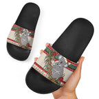 Aussie Koala Mama Christmas Slide Sandals Festive Knitted Pattern Inspired