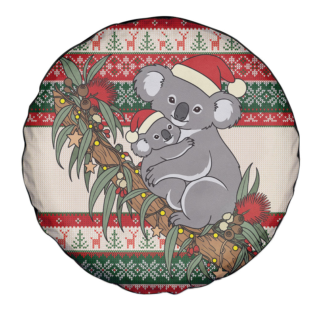 Aussie Koala Mama Christmas Spare Tire Cover Festive Knitted Pattern Inspired