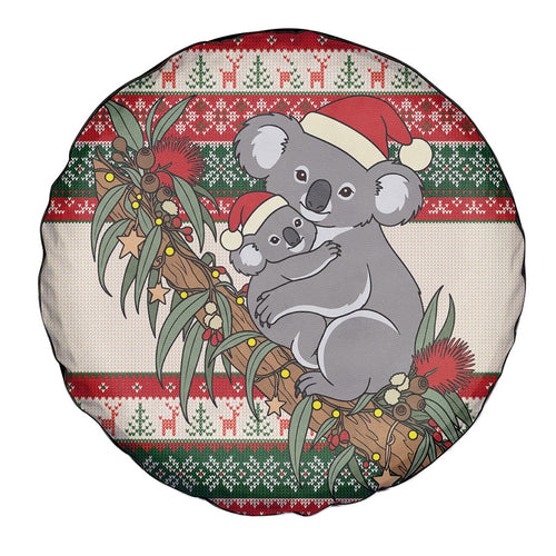 Aussie Koala Mama Christmas Spare Tire Cover Festive Knitted Pattern Inspired