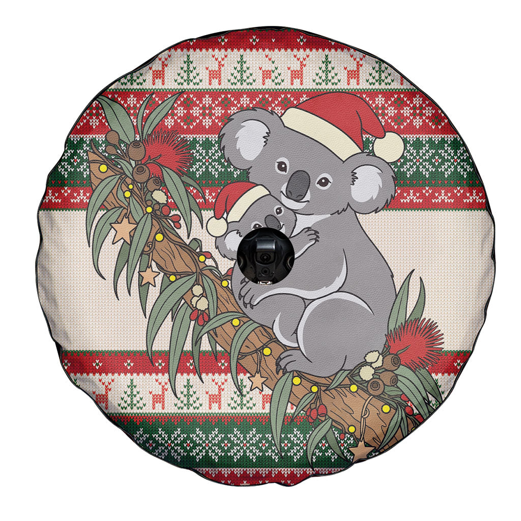 Aussie Koala Mama Christmas Spare Tire Cover Festive Knitted Pattern Inspired