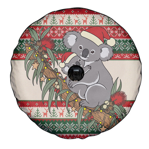 Aussie Koala Mama Christmas Spare Tire Cover Festive Knitted Pattern Inspired