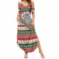 Aussie Koala Mama Christmas Summer Maxi Dress Festive Knitted Pattern Inspired