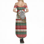 Aussie Koala Mama Christmas Summer Maxi Dress Festive Knitted Pattern Inspired