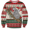 Aussie Koala Mama Christmas Sweatshirt Festive Knitted Pattern Inspired