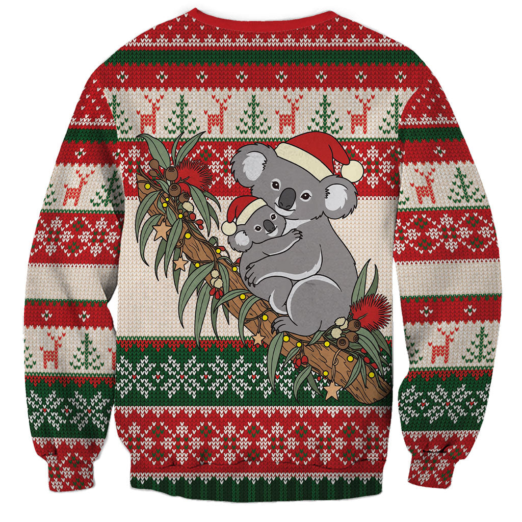 Aussie Koala Mama Christmas Sweatshirt Festive Knitted Pattern Inspired
