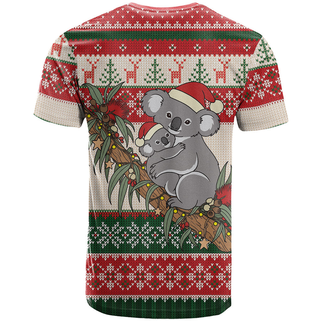 Aussie Koala Mama Christmas T Shirt Festive Knitted Pattern Inspired