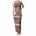 Aussie Koala Mama Christmas Tank Maxi Dress Festive Knitted Pattern Inspired