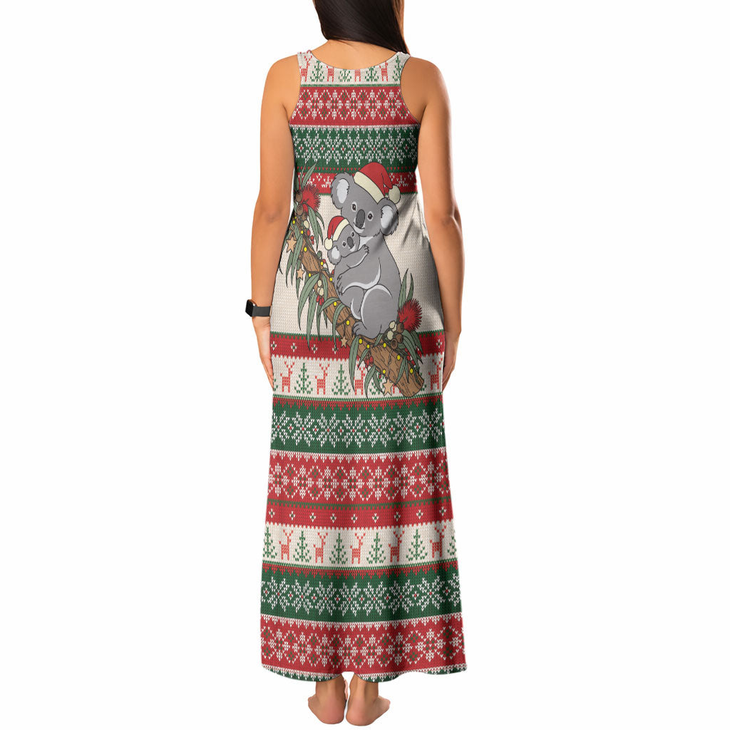 Aussie Koala Mama Christmas Tank Maxi Dress Festive Knitted Pattern Inspired