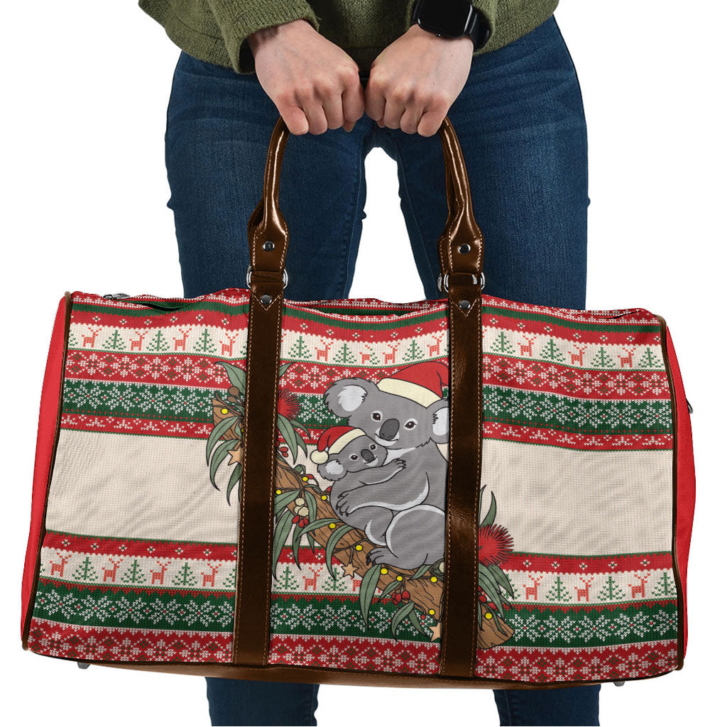 Aussie Koala Mama Christmas Travel Bag Festive Knitted Pattern Inspired