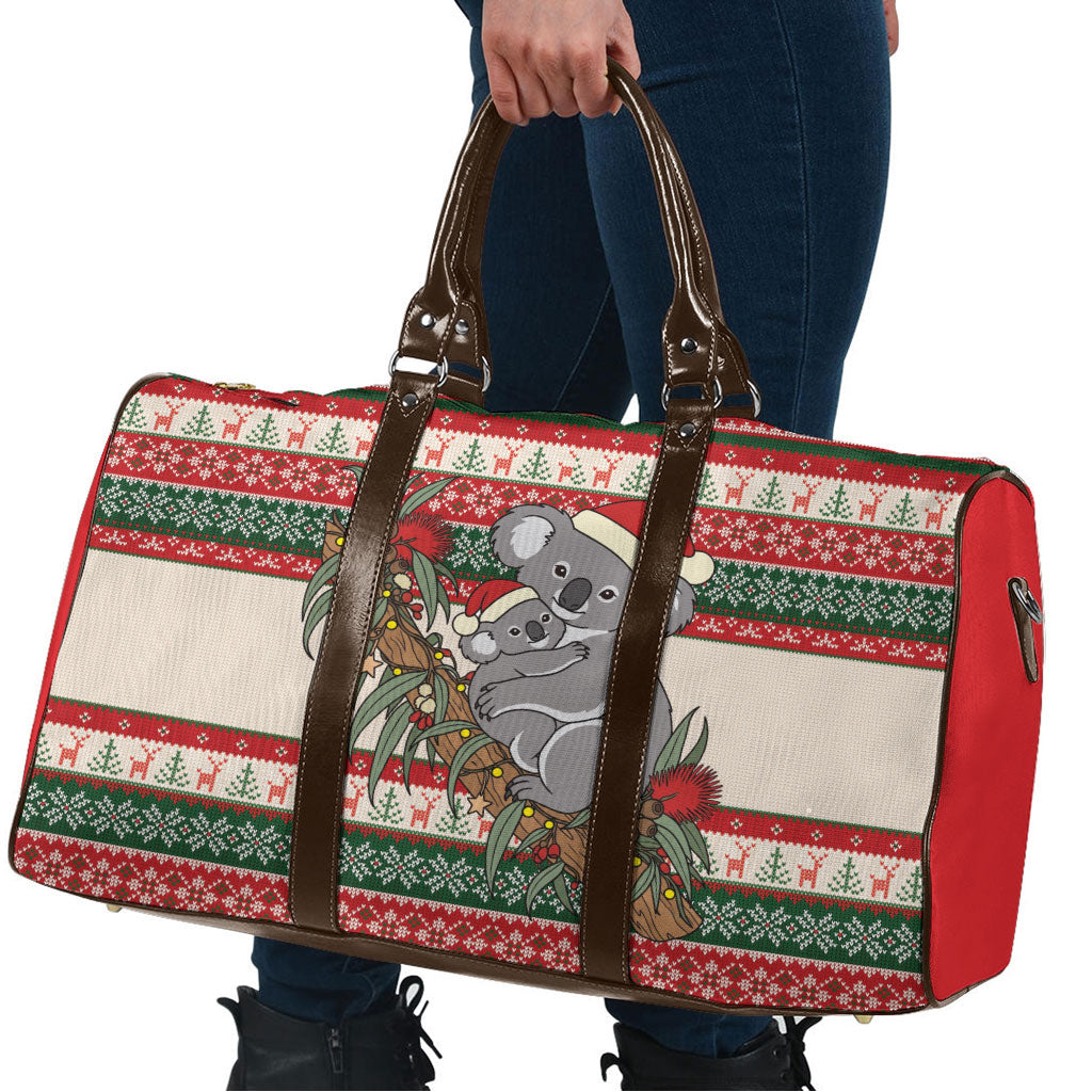 Aussie Koala Mama Christmas Travel Bag Festive Knitted Pattern Inspired