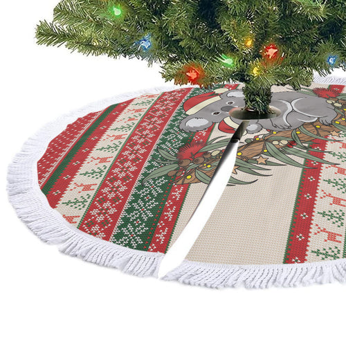 Aussie Koala Mama Christmas Tree Skirt Festive Knitted Pattern Inspired