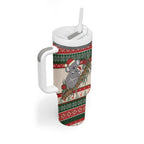 Aussie Koala Mama Christmas Tumbler With Handle Festive Knitted Pattern Inspired