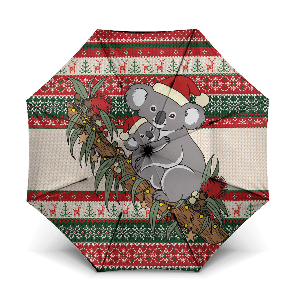 Aussie Koala Mama Christmas Umbrella Festive Knitted Pattern Inspired