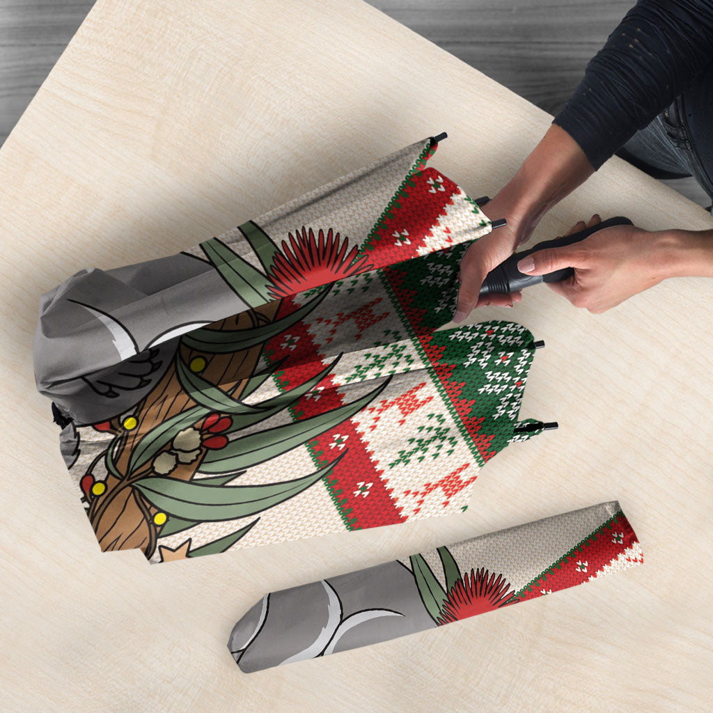Aussie Koala Mama Christmas Umbrella Festive Knitted Pattern Inspired