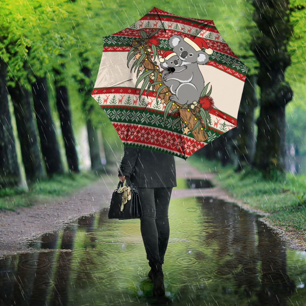 Aussie Koala Mama Christmas Umbrella Festive Knitted Pattern Inspired