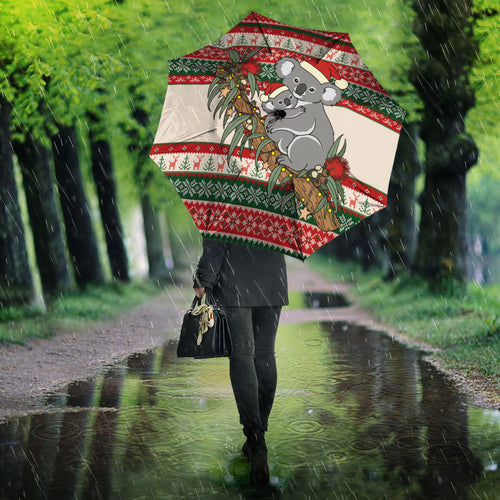 Aussie Koala Mama Christmas Umbrella Festive Knitted Pattern Inspired