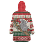 Aussie Koala Mama Christmas Wearable Blanket Hoodie Festive Knitted Pattern Inspired