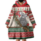 Aussie Koala Mama Christmas Wearable Blanket Hoodie Festive Knitted Pattern Inspired