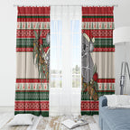 Aussie Koala Mama Christmas Window Curtain Festive Knitted Pattern Inspired