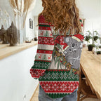 Aussie Koala Mama Christmas Women Casual Shirt Festive Knitted Pattern Inspired