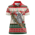 Aussie Koala Mama Christmas Women Polo Shirt Festive Knitted Pattern Inspired