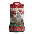 Aussie Koala Mama Christmas Women Sleeveless Polo Shirt Festive Knitted Pattern Inspired