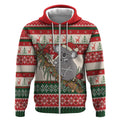 Aussie Koala Mama Christmas Zip Hoodie Festive Knitted Pattern Inspired