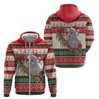 Aussie Koala Mama Christmas Zip Hoodie Festive Knitted Pattern Inspired