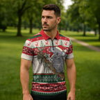 Aussie Koala Mama Christmas Zipper Polo Shirt Festive Knitted Pattern Inspired