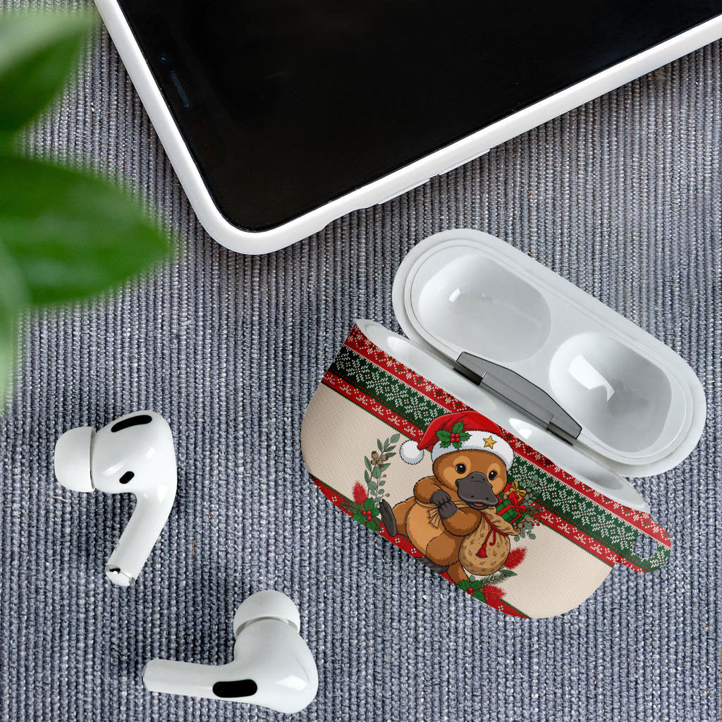 Aussie Platypus Christmas AirPods Case Festive Knitted Pattern Inspired