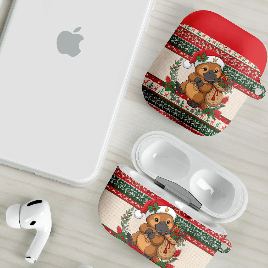 Aussie Platypus Christmas AirPods Case Festive Knitted Pattern Inspired