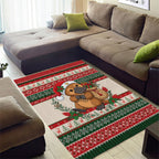 Aussie Platypus Christmas Area Rug Festive Knitted Pattern Inspired