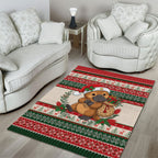 Aussie Platypus Christmas Area Rug Festive Knitted Pattern Inspired
