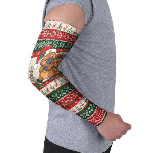 Aussie Platypus Christmas Arm Sleeves Festive Knitted Pattern Inspired