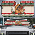 Aussie Platypus Christmas Auto Sun Shade Festive Knitted Pattern Inspired