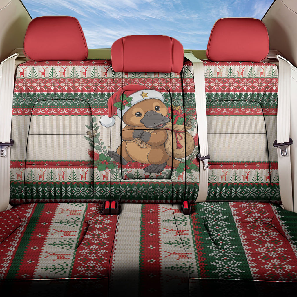 Aussie Platypus Christmas Back Car Seat Cover Festive Knitted Pattern Inspired