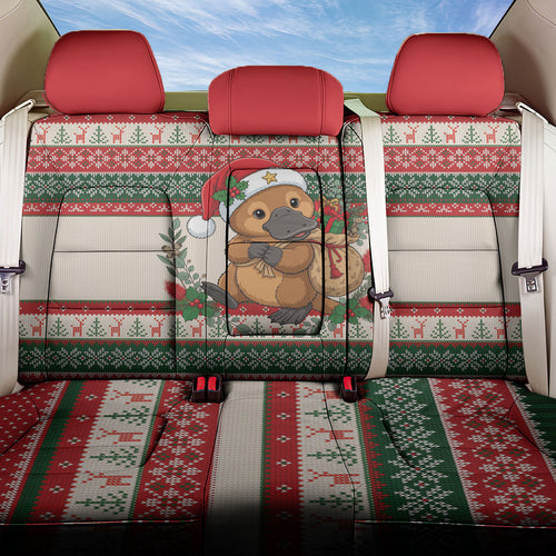 Aussie Platypus Christmas Back Car Seat Cover Festive Knitted Pattern Inspired
