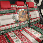 Aussie Platypus Christmas Back Car Seat Cover Festive Knitted Pattern Inspired