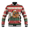 Aussie Platypus Christmas Baseball Jacket Festive Knitted Pattern Inspired