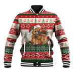 Aussie Platypus Christmas Baseball Jacket Festive Knitted Pattern Inspired