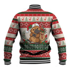 Aussie Platypus Christmas Baseball Jacket Festive Knitted Pattern Inspired