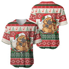 Aussie Platypus Christmas Baseball Jersey Festive Knitted Pattern Inspired