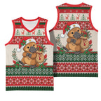 Aussie Platypus Christmas Basketball Jersey Festive Knitted Pattern Inspired