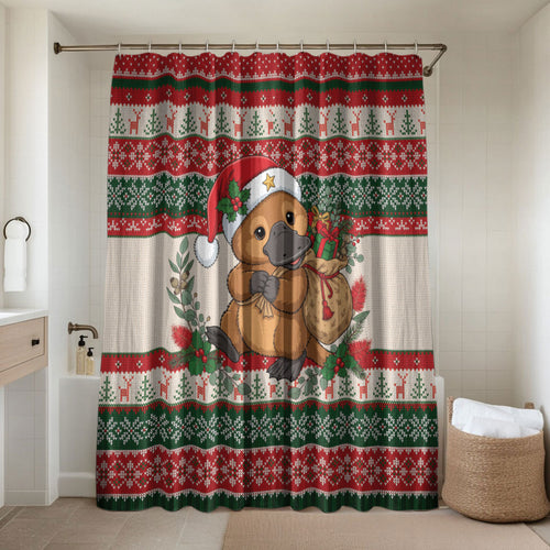 Aussie Platypus Christmas Bathroom Set Festive Knitted Pattern Inspired