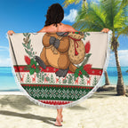 Aussie Platypus Christmas Beach Blanket Festive Knitted Pattern Inspired