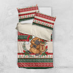Aussie Platypus Christmas Bedding Set Festive Knitted Pattern Inspired