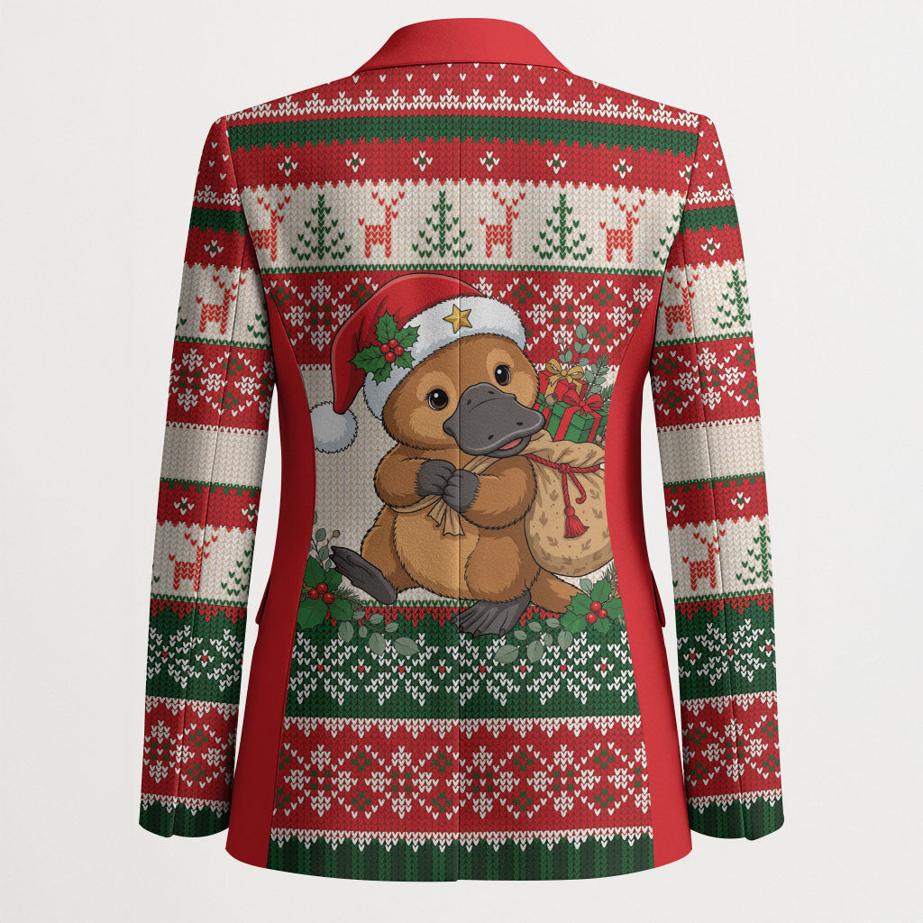 Aussie Platypus Christmas Blazer Festive Knitted Pattern Inspired
